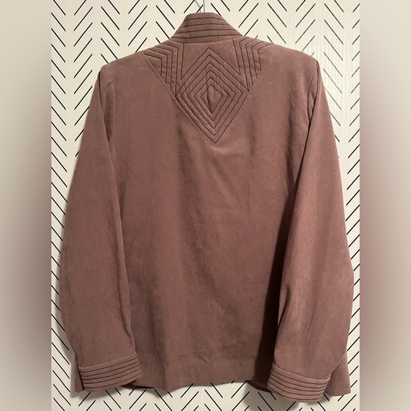 Brown Long Sleeve Button Up Embroidered Bob Mackie Wearable Art Jacket - Picture 13 of 13